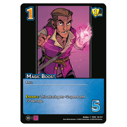 Magic Boost card from the Crtical Role set Heroes of Exandria