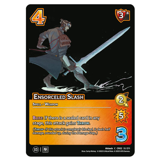 Ensorceled Slash card from the Crtical Role set Heroes of Exandria