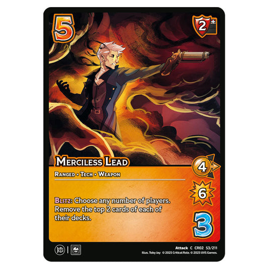 Merciless Lead card from the Crtical Role set Heroes of Exandria