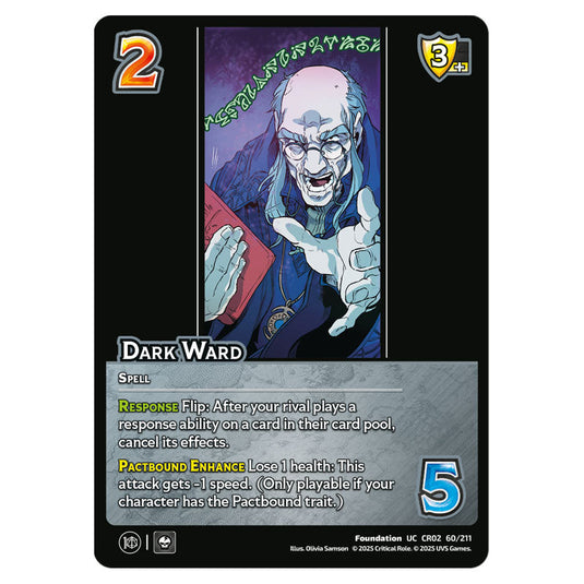 Dark Ward card from the Crtical Role set Heroes of Exandria