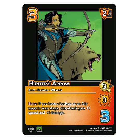 Hunter's Arrow card from the Crtical Role set Heroes of Exandria