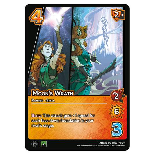 Moon's Wrath card from the Crtical Role set Heroes of Exandria