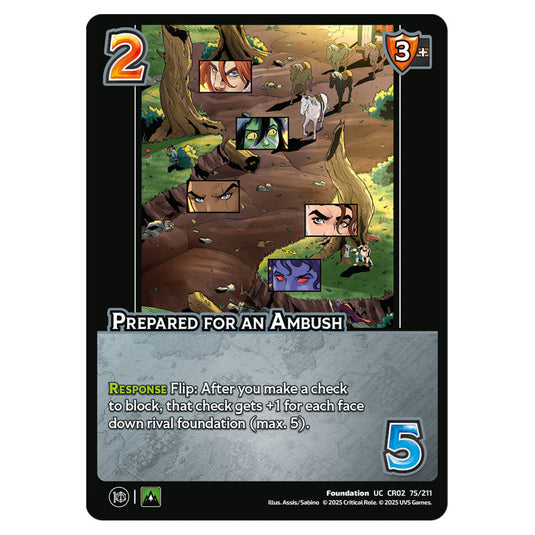 Prepared for an Ambush card from the Crtical Role set Heroes of Exandria