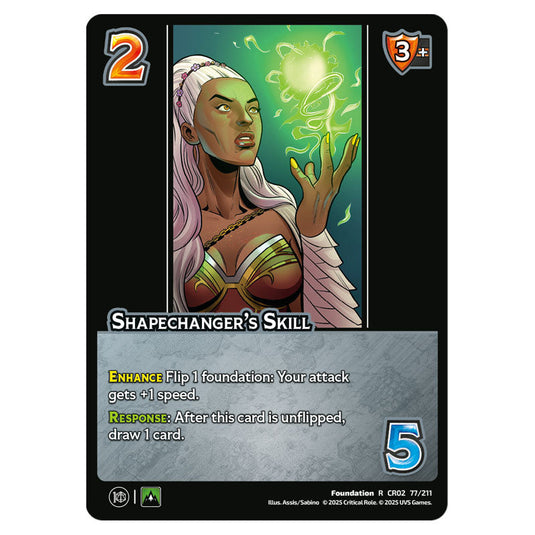 Shapechanger's Skill card from the Crtical Role set Heroes of Exandria