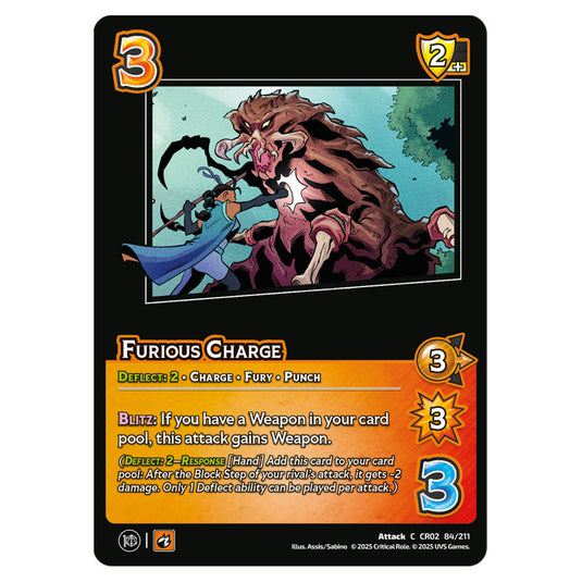 Furious Charge card from the Crtical Role set Heroes of Exandria