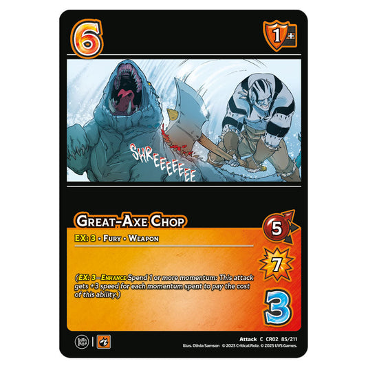 Great-Axe Chop card from the Crtical Role set Heroes of Exandria