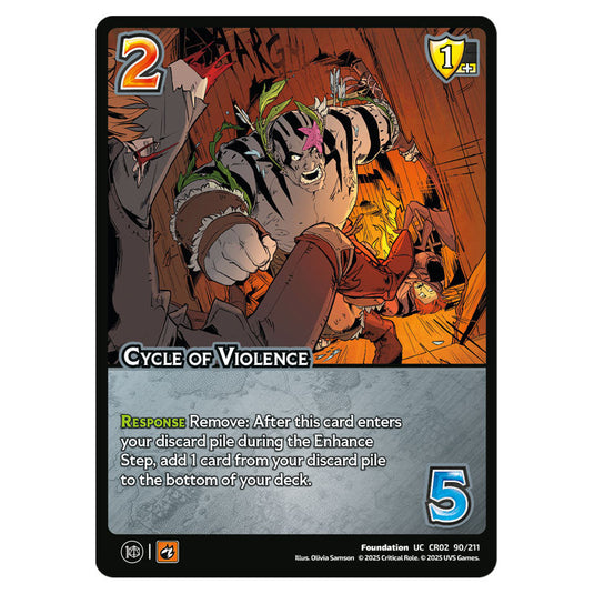 Cycle of Violence card from the Crtical Role set Heroes of Exandria