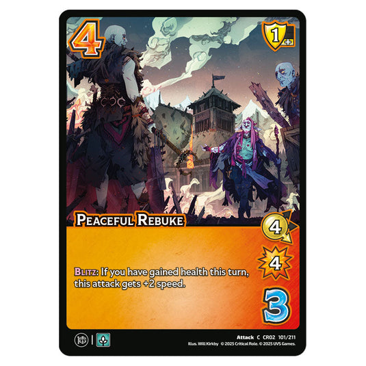 Peaceful Rebuke card from the Crtical Role set Heroes of Exandria