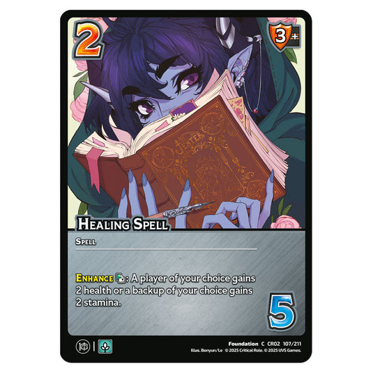 Healing Spell card from the Crtical Role set Heroes of Exandria