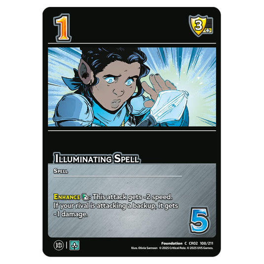 Illuminating Spell card from the Crtical Role set Heroes of Exandria