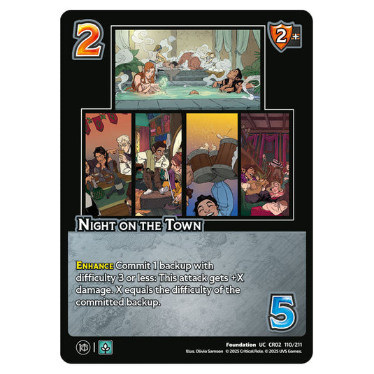 Night on the Town card from the Crtical Role set Heroes of Exandria