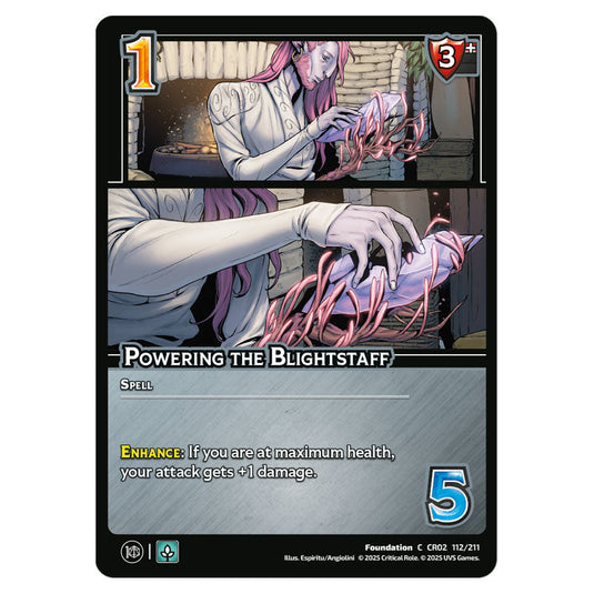 Powering the Blightstaff card from the Crtical Role set Heroes of Exandria