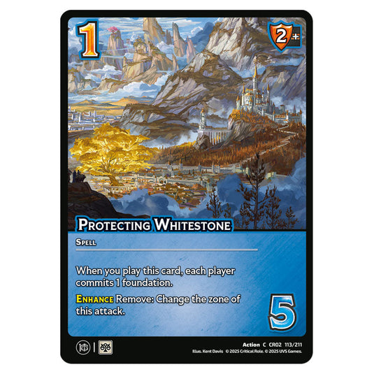 Protecting Whitestone card from the Crtical Role set Heroes of Exandria