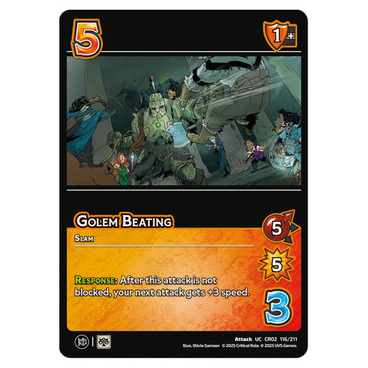 Golem Beating card from the Crtical Role set Heroes of Exandria