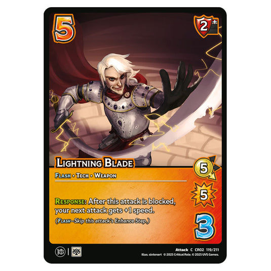 Lightning Blade card from the Crtical Role set Heroes of Exandria