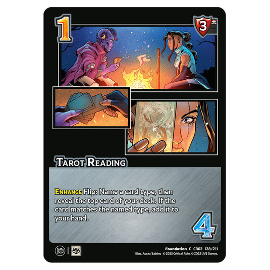 Tarot Reading card from the Crtical Role set Heroes of Exandria