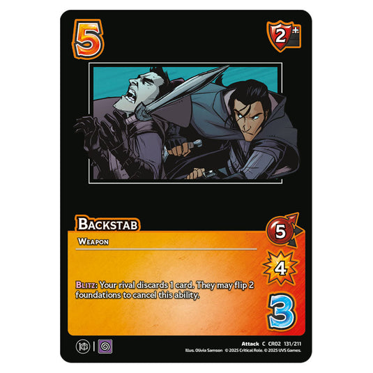 Backstab card from the Crtical Role set Heroes of Exandria