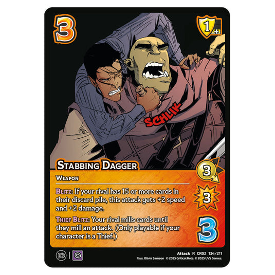 Stabbing Dagger card from the Crtical Role set Heroes of Exandria