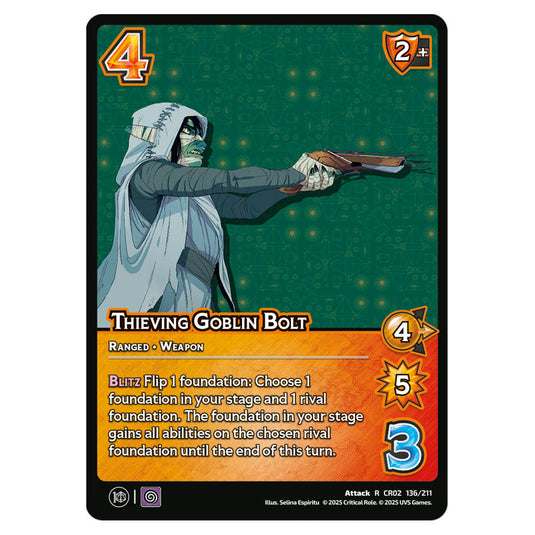 Thieving Goblin Bolt card from the Crtical Role set Heroes of Exandria