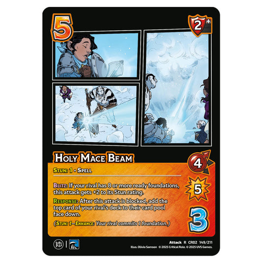 Holy Mace Beam card from the Crtical Role set Heroes of Exandria