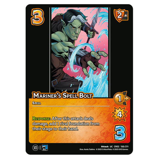 Mariner's Spell Bolt card from the Crtical Role set Heroes of Exandria