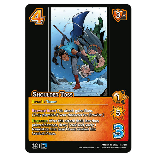 Shoulder Toss card from the Crtical Role set Heroes of Exandria