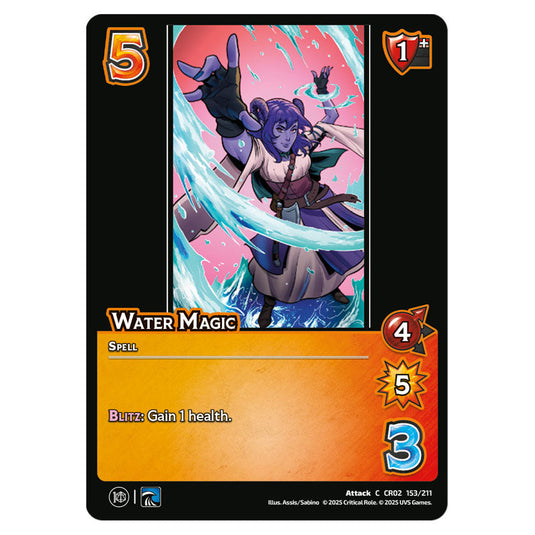 Water Magic card from the Crtical Role set Heroes of Exandria