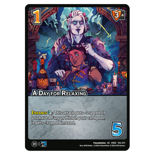 A Day for Relaxing card from the Crtical Role set Heroes of Exandria