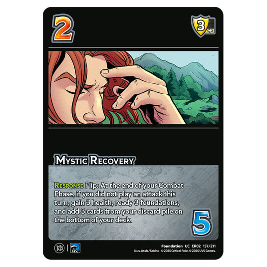 Mystic Recovery card from the Crtical Role set Heroes of Exandria