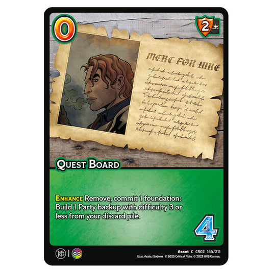 Quest Board card from the Crtical Role set Heroes of Exandria