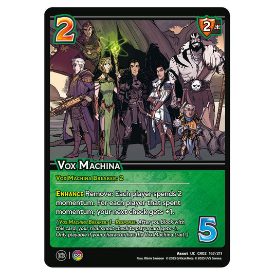 Vox Machina card from the Crtical Role set Heroes of Exandria