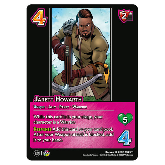 Jarett Howarth card from the Crtical Role set Heroes of Exandria