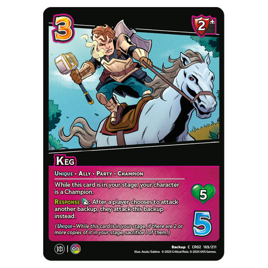 Keg card from the Crtical Role set Heroes of Exandria