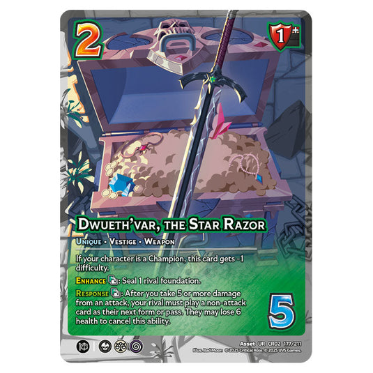 Dwueth'var, the Star Razor card from the Crtical Role set Heroes of Exandria