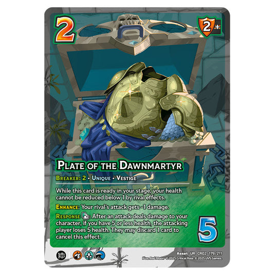 Plate of the Dawnmartyr card from the Crtical Role set Heroes of Exandria