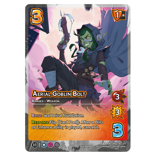 Aerial Goblin Bolt card from the Crtical Role set Heroes of Exandria