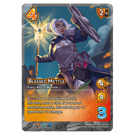 Blessed Mettle card from the Crtical Role set Heroes of Exandria