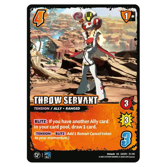 Throw Servant card from the UNIVERSUS set GUILTY GEAR STRIVE