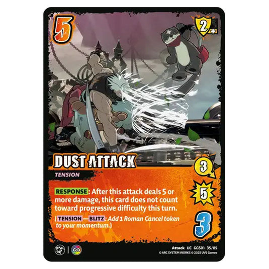 Dust Attack card from the UNIVERSUS set GUILTY GEAR STRIVE