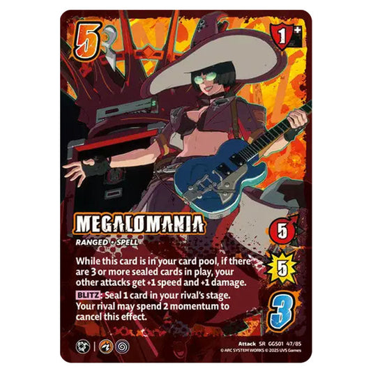 Megalomania card from the UNIVERSUS set GUILTY GEAR STRIVE