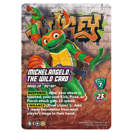 Michelangelo, The Wild Card card from the Teenage Mutant Ninja Turtles set 