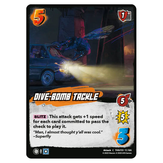 Dive-Bomb Tackle card from the Teenage Mutant Ninja Turtles set 