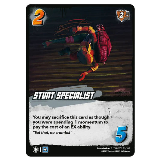 Stunt Specialist card from the Teenage Mutant Ninja Turtles set 