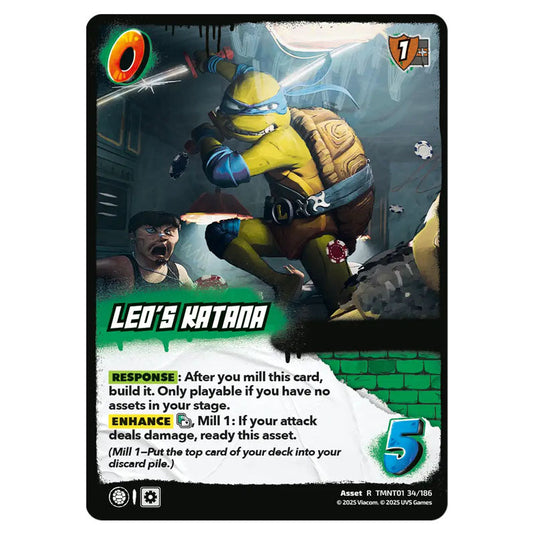Leo's Katana card from the Teenage Mutant Ninja Turtles set 