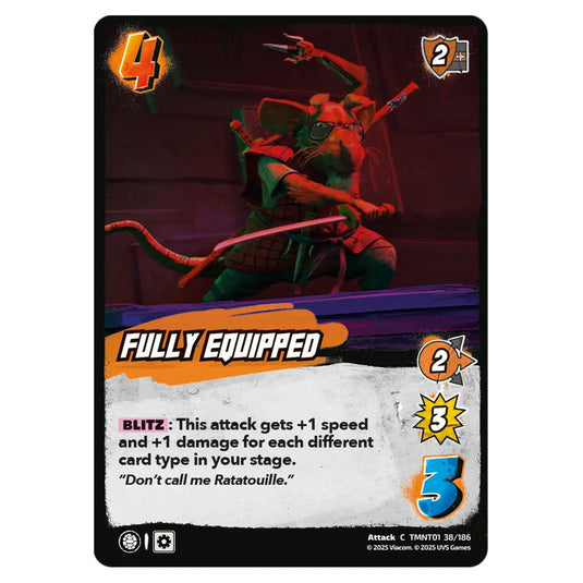 Fully Equipped card from the Teenage Mutant Ninja Turtles set 