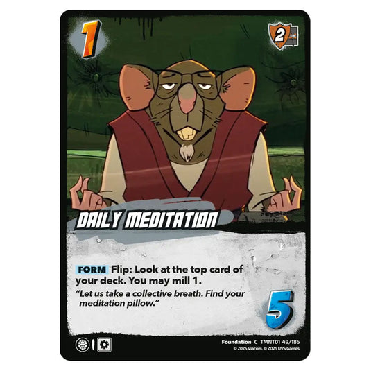 Daily Meditation card from the Teenage Mutant Ninja Turtles set 