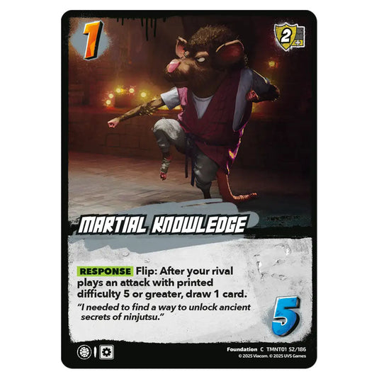 Martial Knowledge card from the Teenage Mutant Ninja Turtles set 