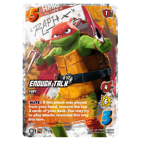 Enough Talk card from the Teenage Mutant Ninja Turtles set 