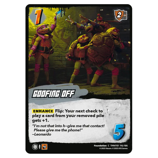 Goofing Off card from the Teenage Mutant Ninja Turtles set 