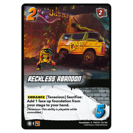 Reckless Abandon card from the Teenage Mutant Ninja Turtles set 